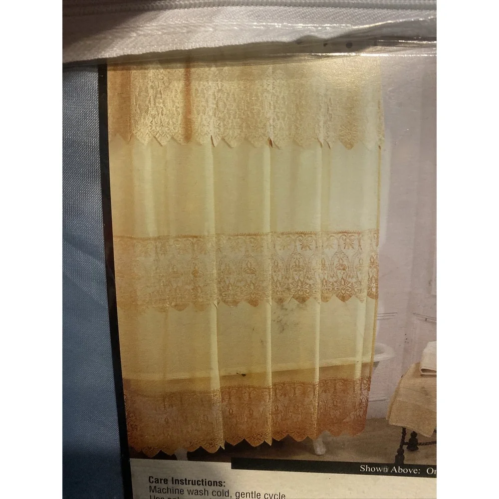 New S. LICHTENBERG JOY BLUE LACE‎ SHOWER CURTAIN 70 X 72